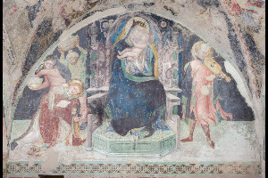 San Ginesio, Collegiata, Cripta, Affresco. Visibile