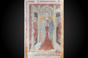 Collegiata, Cripta, affresco. Visibile