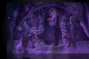 San Ginesio, Collegiata, Cripta, Affresco. Ultravioletto